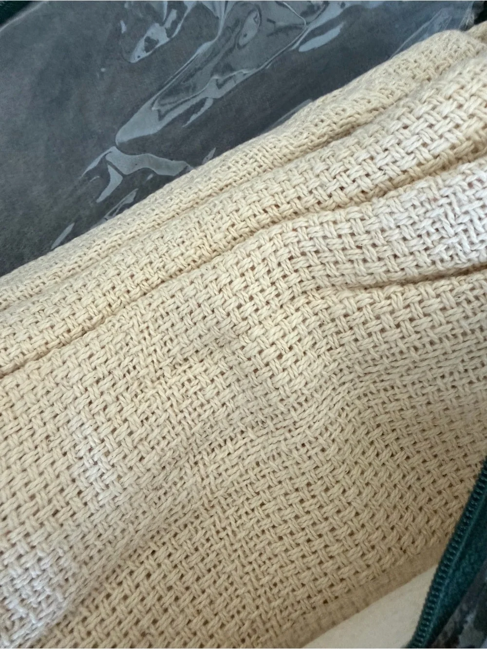 NWT Lauren Ralph Lauren Vintage Cream Textured Knit Bed Blanket ONE FULL/QUEEN